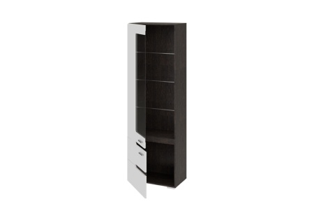 Витрина Фьюжн белый глянец / венге линум